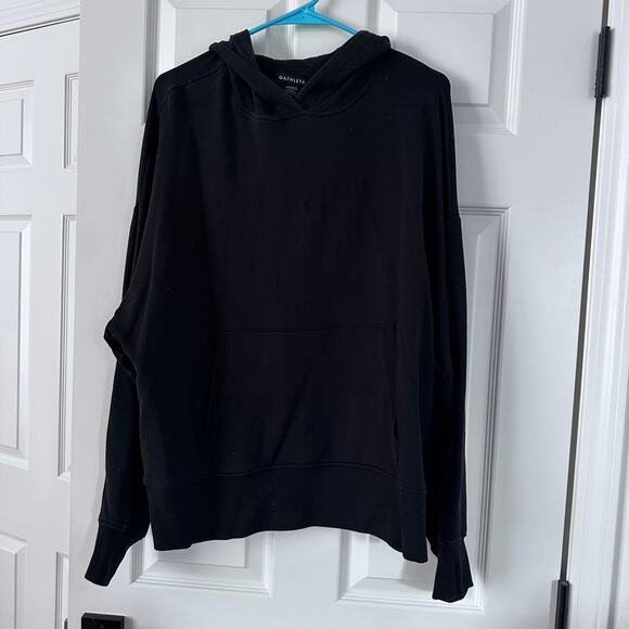 Athleta Black Pullover Hoodie XL - Kangaroo Pocket Comfort - Picture 2 of 8